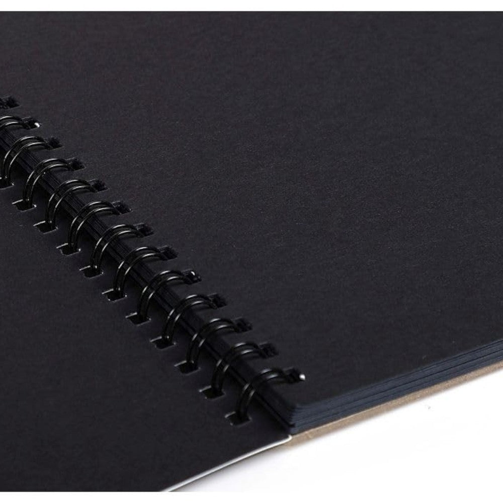 Art Essentials Black Watercolour Paper - 320gsm Spiral Pad, 12 Sheets